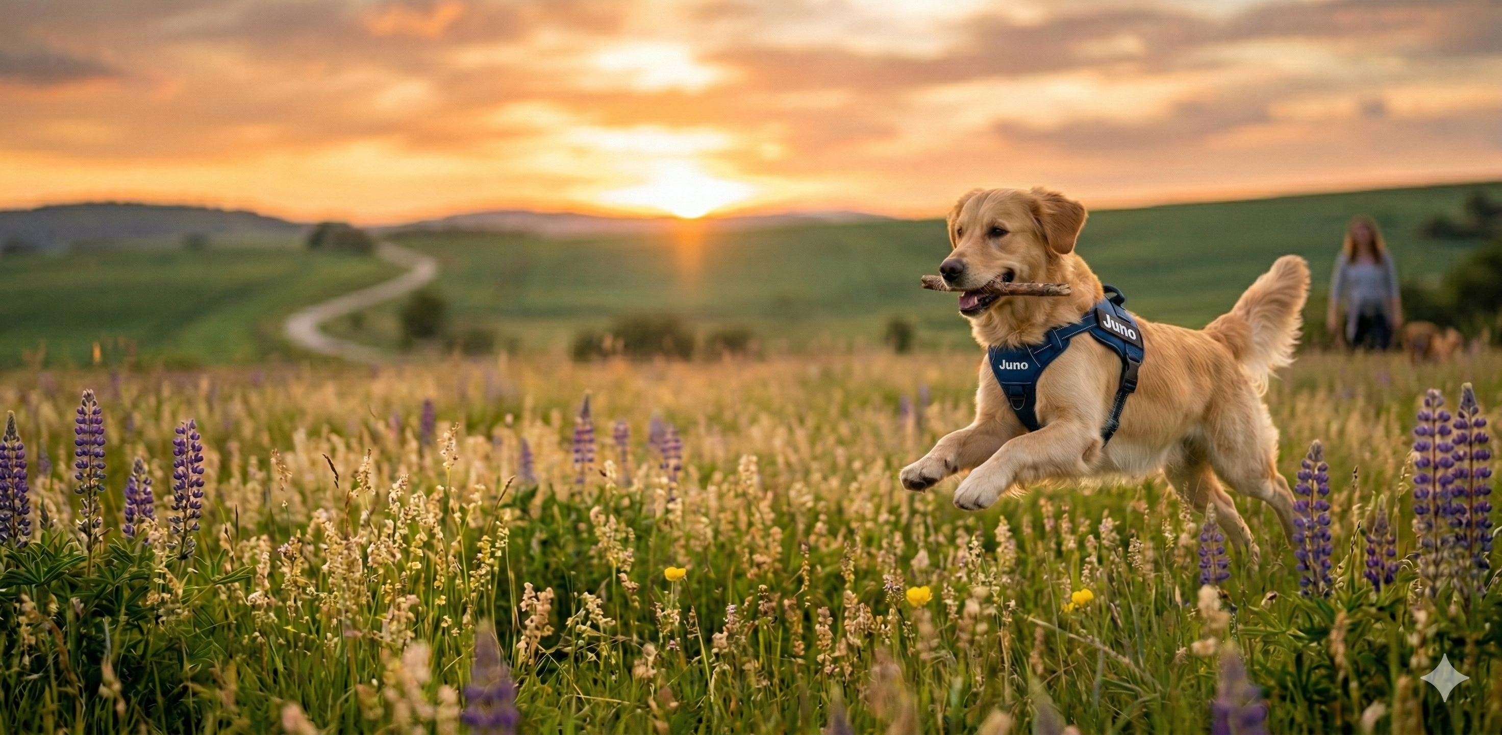 dog jumping field